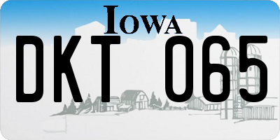 IA license plate DKT065
