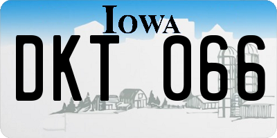 IA license plate DKT066