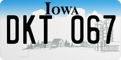 IA license plate DKT067