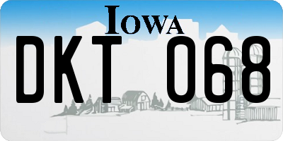IA license plate DKT068
