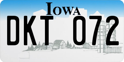 IA license plate DKT072