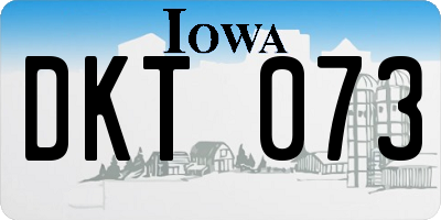IA license plate DKT073