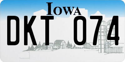 IA license plate DKT074