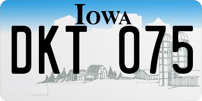 IA license plate DKT075