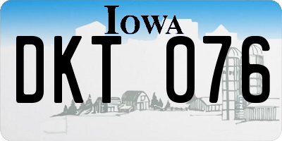IA license plate DKT076