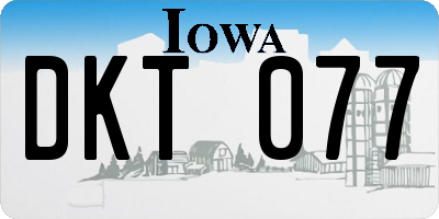 IA license plate DKT077