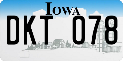 IA license plate DKT078