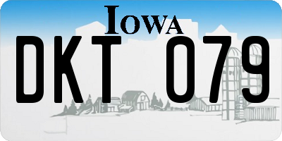 IA license plate DKT079