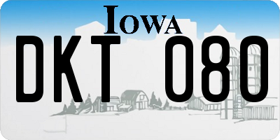 IA license plate DKT080