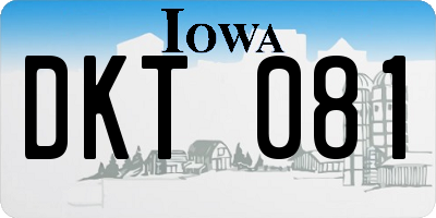 IA license plate DKT081