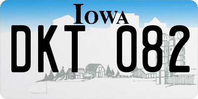 IA license plate DKT082