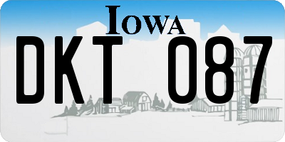 IA license plate DKT087