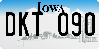 IA license plate DKT090