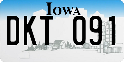 IA license plate DKT091