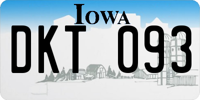 IA license plate DKT093
