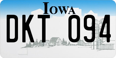IA license plate DKT094