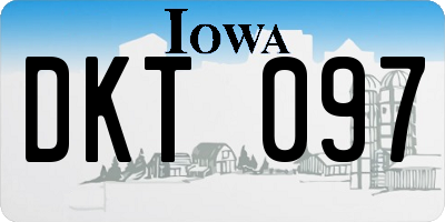 IA license plate DKT097