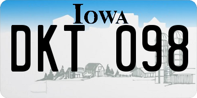 IA license plate DKT098