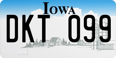 IA license plate DKT099