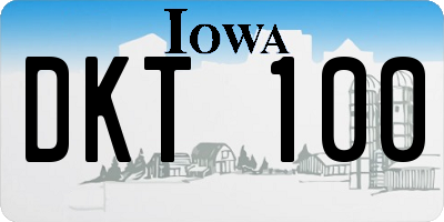 IA license plate DKT100