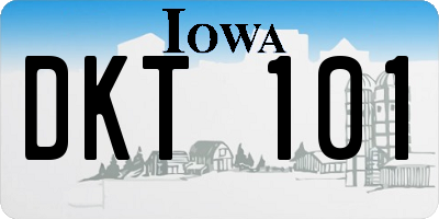IA license plate DKT101