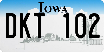 IA license plate DKT102