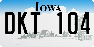 IA license plate DKT104
