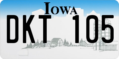 IA license plate DKT105