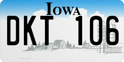 IA license plate DKT106