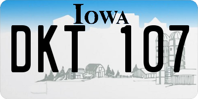 IA license plate DKT107
