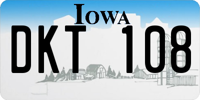 IA license plate DKT108