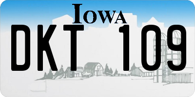 IA license plate DKT109