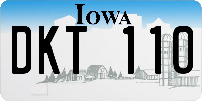 IA license plate DKT110