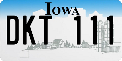 IA license plate DKT111