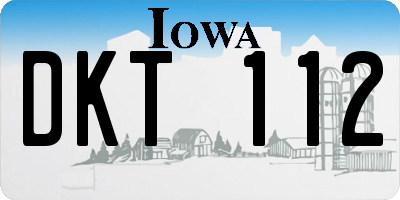 IA license plate DKT112