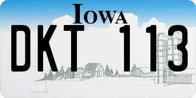 IA license plate DKT113