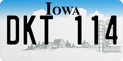 IA license plate DKT114