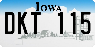 IA license plate DKT115