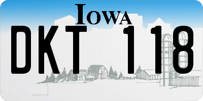 IA license plate DKT118