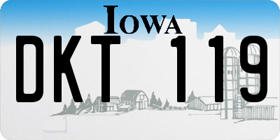 IA license plate DKT119