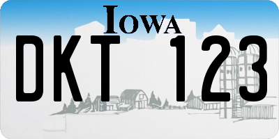 IA license plate DKT123