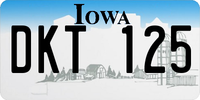 IA license plate DKT125