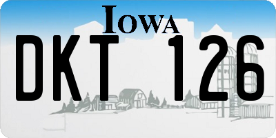 IA license plate DKT126