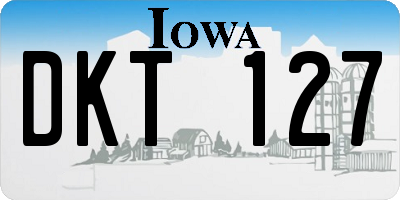 IA license plate DKT127