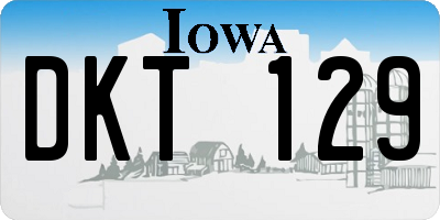IA license plate DKT129
