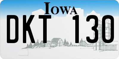 IA license plate DKT130