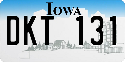 IA license plate DKT131