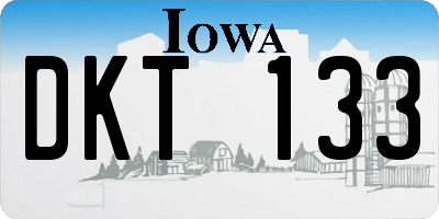 IA license plate DKT133