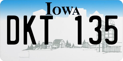 IA license plate DKT135