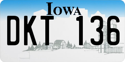 IA license plate DKT136